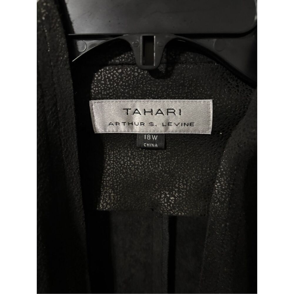 ❤️Tahari Women’s Plus Faux Leather Waterfall Jacket - Picture 2 of 8